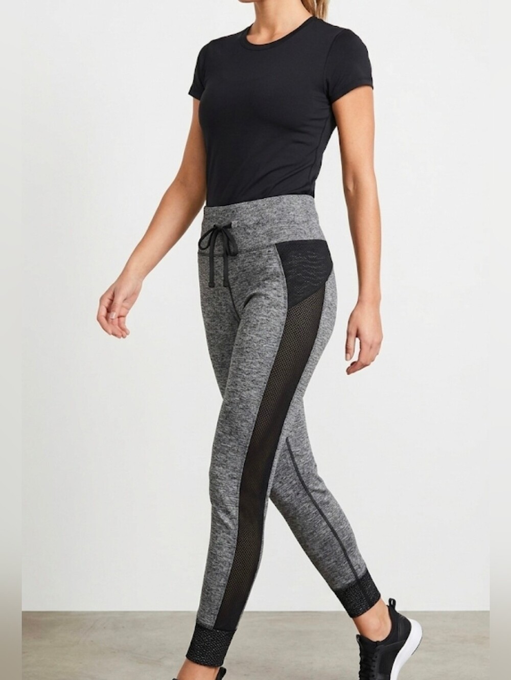 Victoria's Secret Pink Active Leggins Size L Large Pants Black Gray Leggings